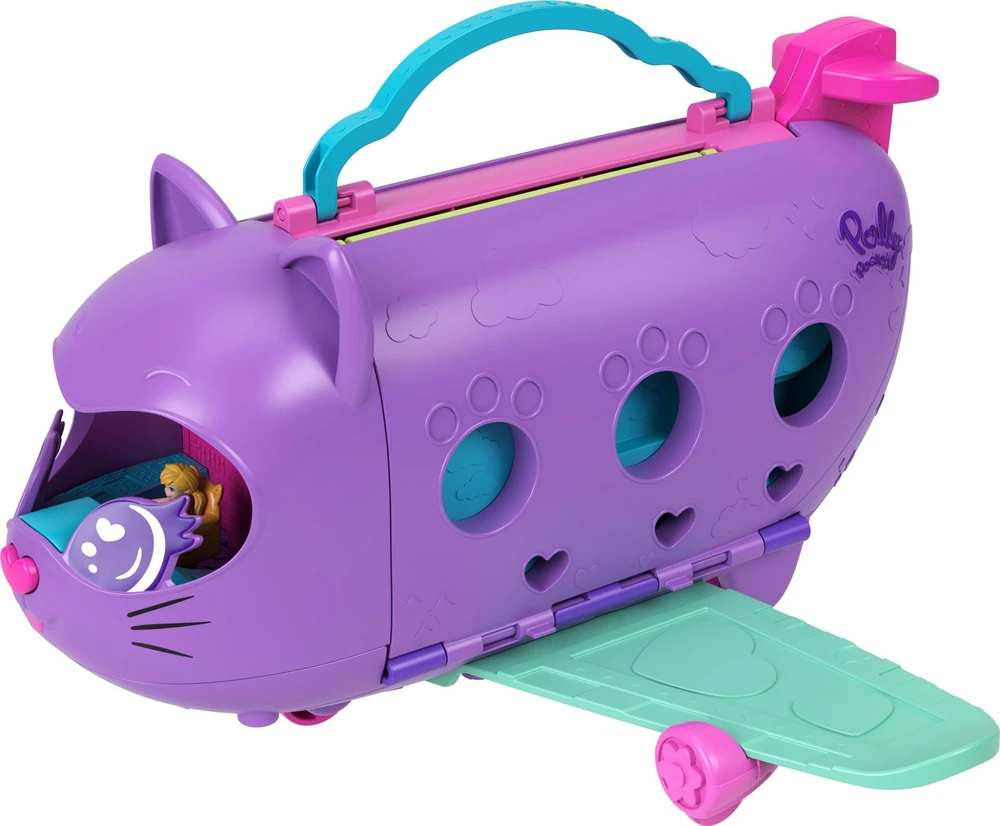 Mattel POLLY POCKET katinėlio lėktuvo žaidimų rinkinys (HWP19)