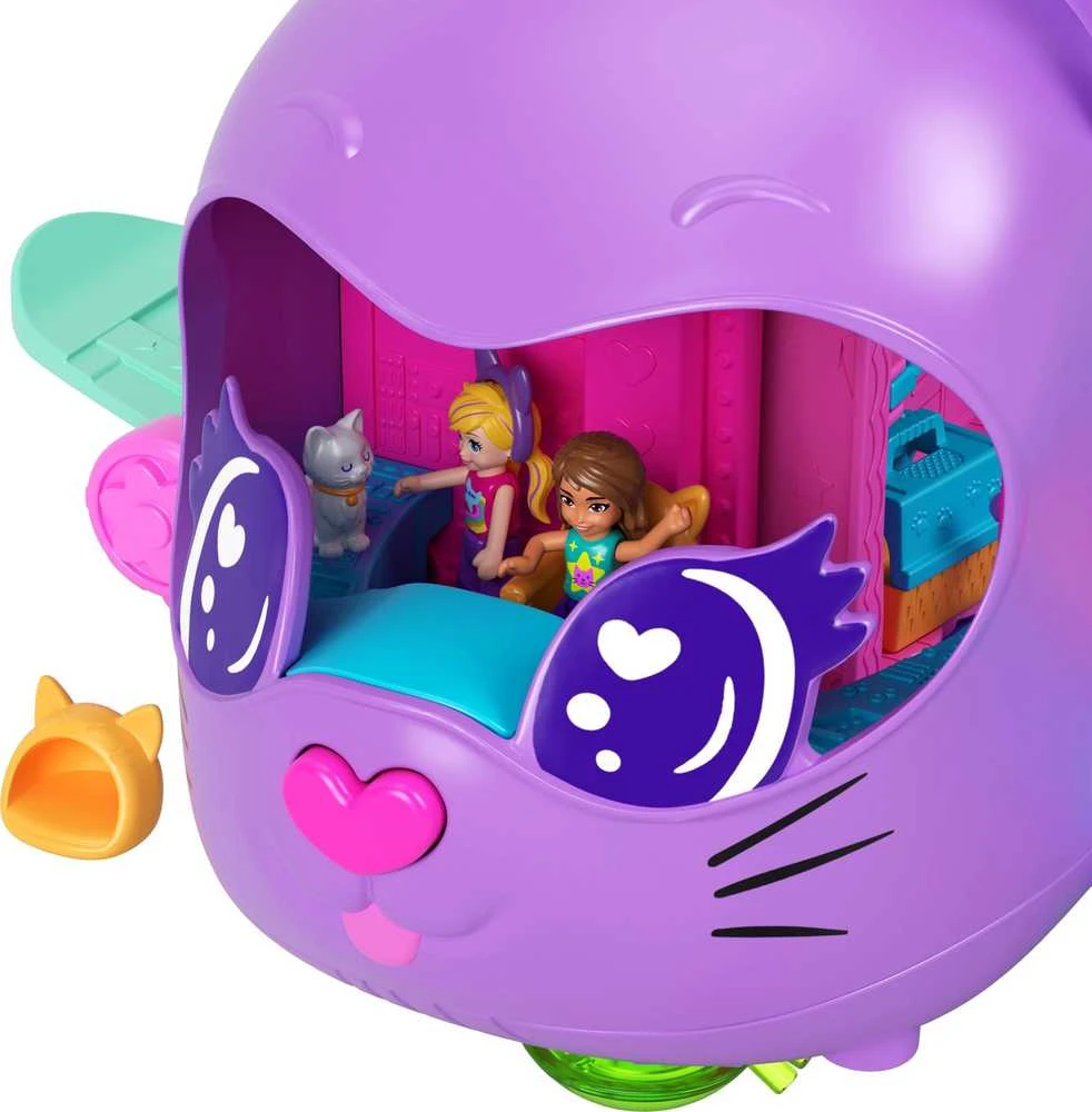 Mattel POLLY POCKET katinėlio lėktuvo žaidimų rinkinys (HWP19)