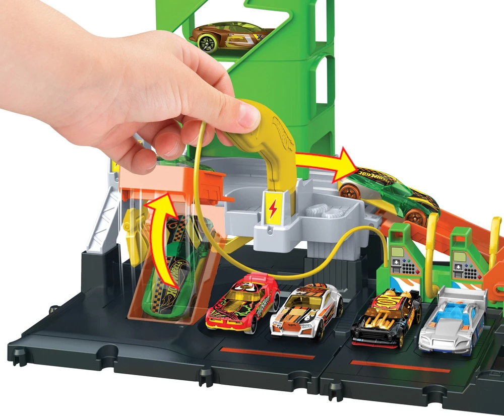 Transporto žaislų komplektas Hot Wheels City Fuel Station