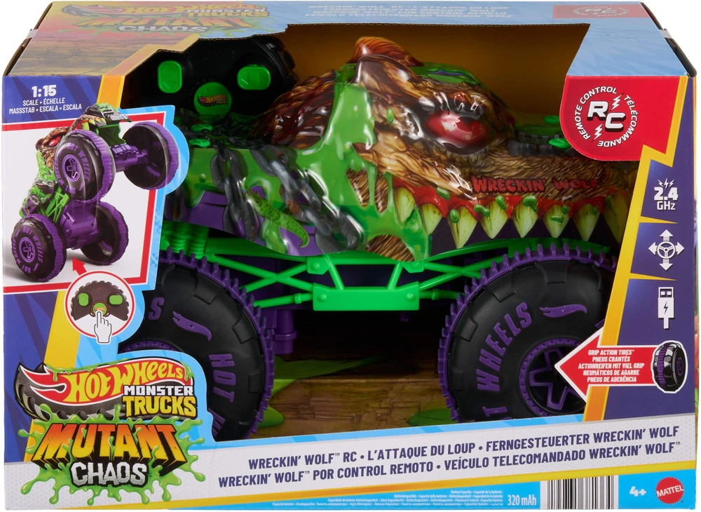 Mattel Samochód zdalnie sterowany 1 15 Mutant wolf (JMM77)