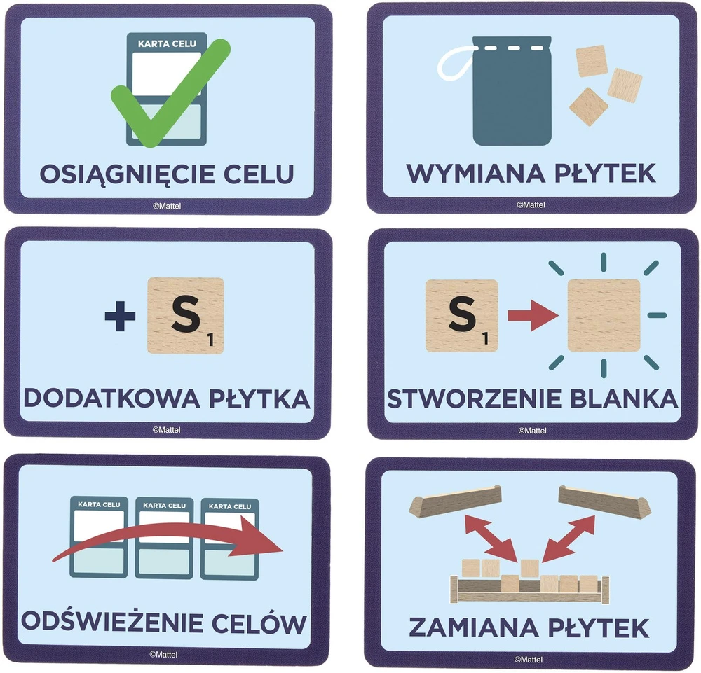 Mattel Scrabble drewniane płytki (JGR65)