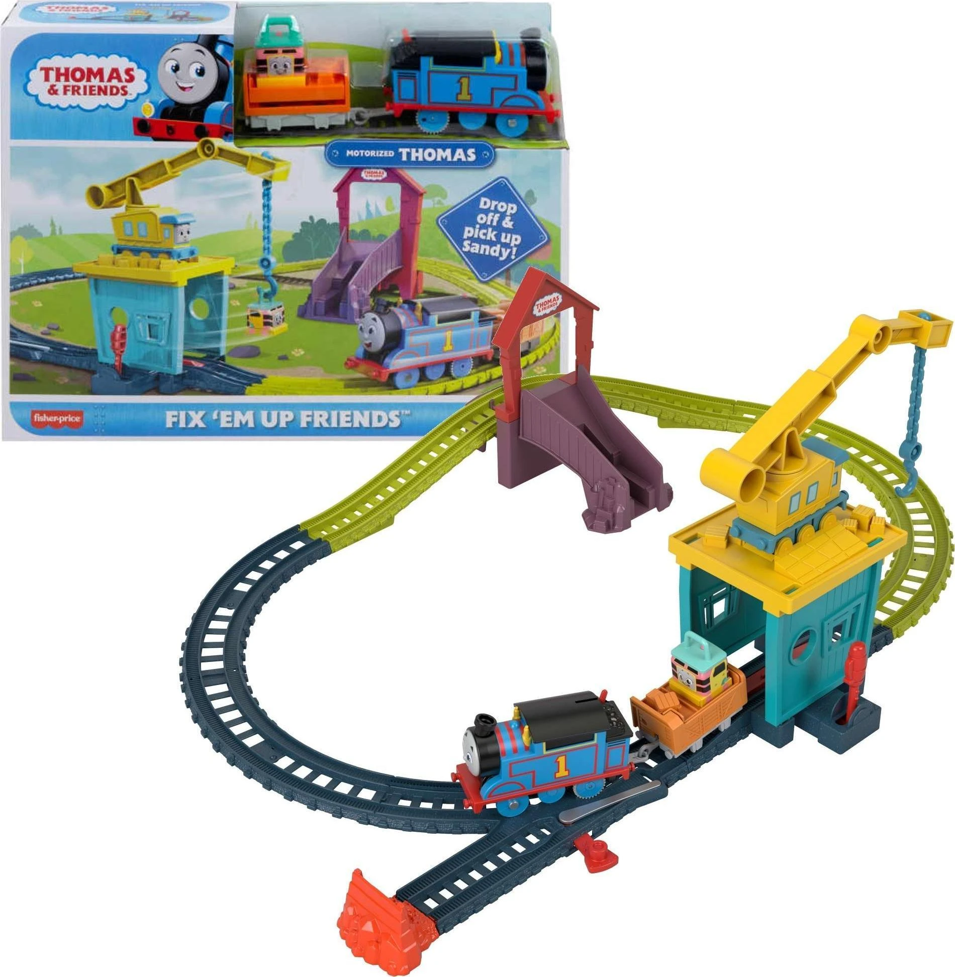 Žaislinis rinkinys Thomas and Friends „Kranė Karli ir Sandi“