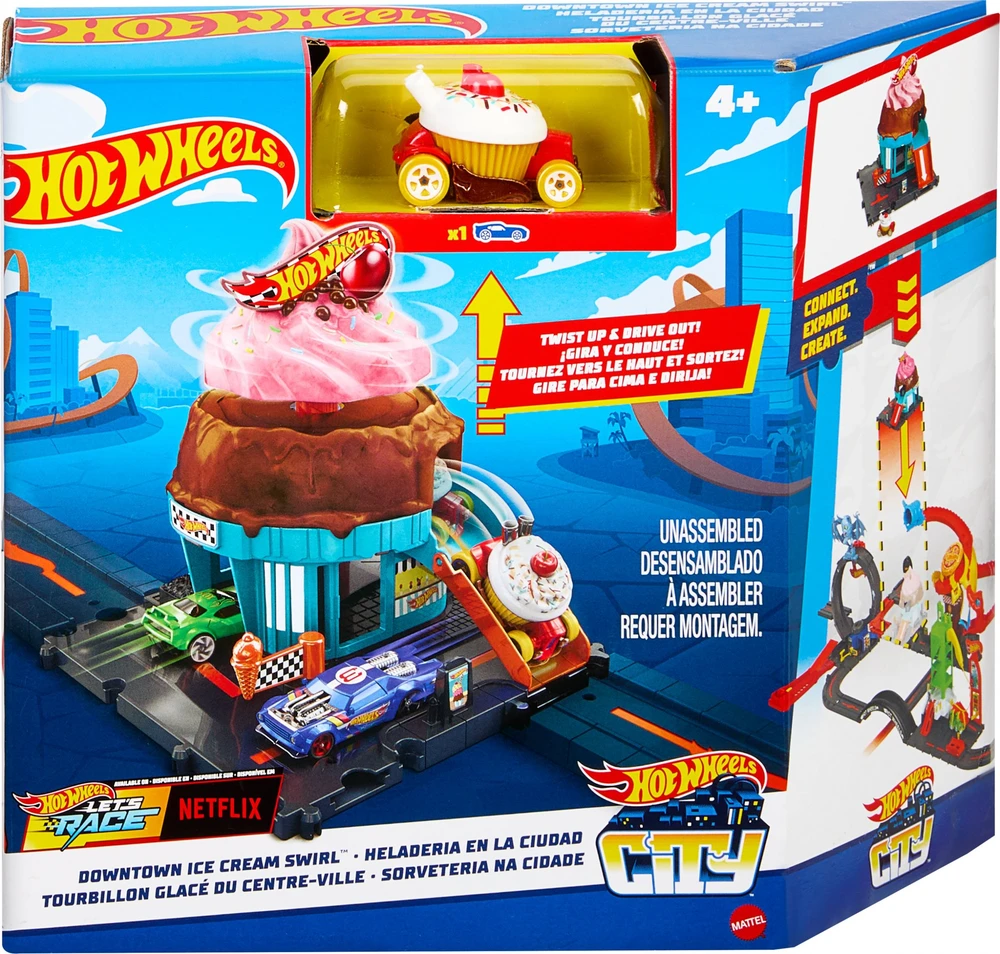 „Hot Wheels“ ledo ritulio trasa „Downtown Ice Kreminis Swirl“ HTN77 Mattel