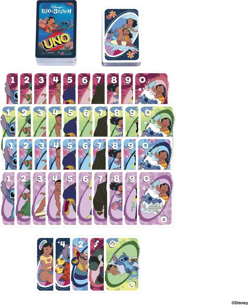 Mattel UNO Disney Lilo ir Stitch vakarėlių kortų žaidimas