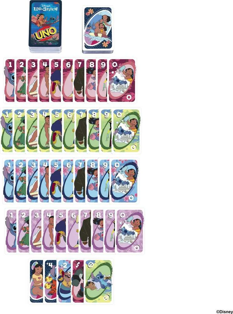 Mattel UNO Disney Lilo ir Stitch vakarėlių kortų žaidimas