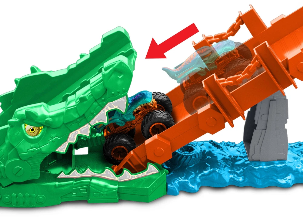 Mattel HOT WHEELS MONSTER TRUCKS rinkinys – Krokodilo iššūkis (JJN45)