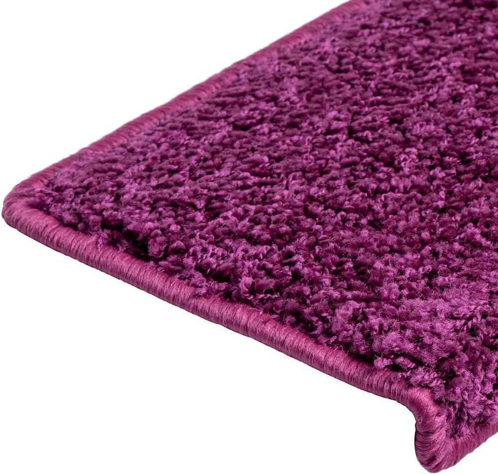 Laiptų kilimėliai, 30 vnt., 65x21x4 cm, violetiniai, stačiakampiai kraštai