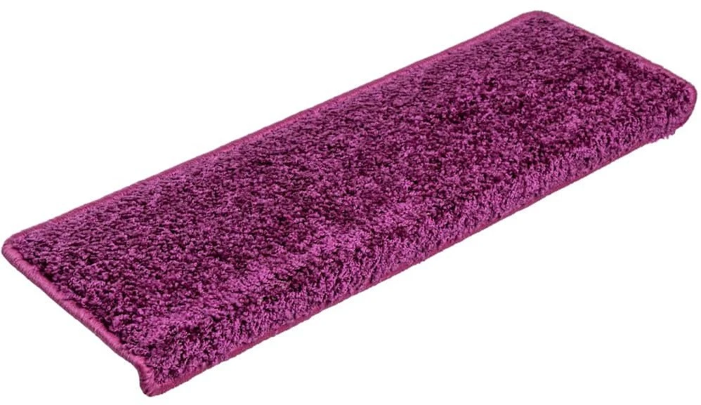 Laiptų kilimėliai, 30 vnt., 65x21x4 cm, violetiniai, stačiakampiai kraštai