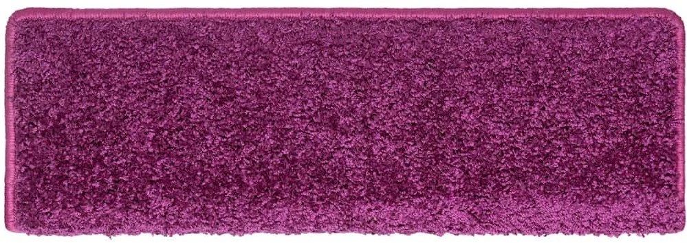 Laiptų kilimėliai, 30 vnt., 65x21x4 cm, violetiniai, stačiakampiai kraštai