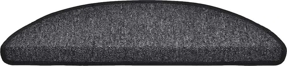 Laiptų kilimėliai, 30 vnt., antracito spalvos, 56x17x3 cm, pusapvaliai