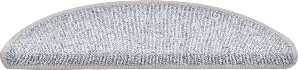 Laiptų kilimėliai, 30 vnt., 56x17x3 cm, šviesiai pilki, pusapvaliai