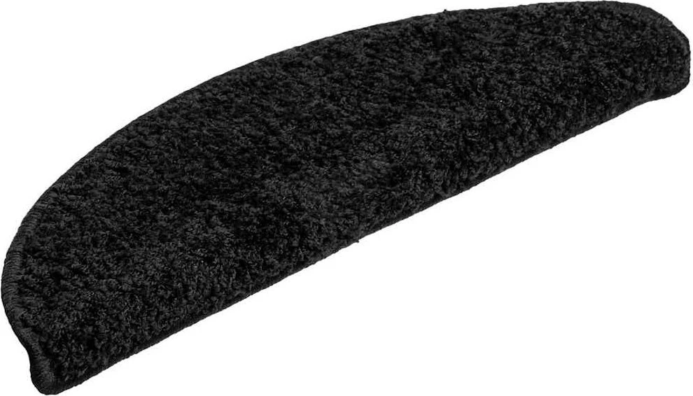 Laiptų kilimėliai, 30 vnt., juodi, 56x17x3 cm, pusapvaliai