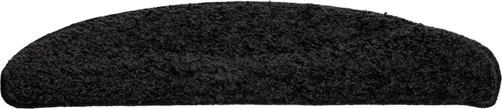 Laiptų kilimėliai, 30 vnt., juodi, 56x17x3 cm, pusapvaliai
