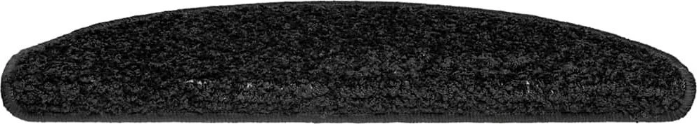 Laiptų kilimėliai, 30 vnt., juodi, 65x21x4 cm, dideli, pusapvaliai