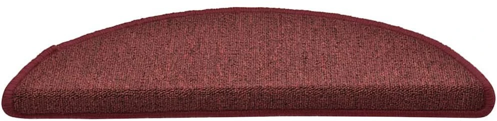 Laiptų kilimėliai, 30 vnt., 56x17x3 cm, bordo spalvos, pusapvaliai