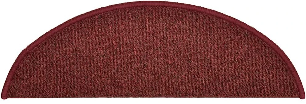 Laiptų kilimėliai, 30 vnt., 56x17x3 cm, bordo spalvos, pusapvaliai