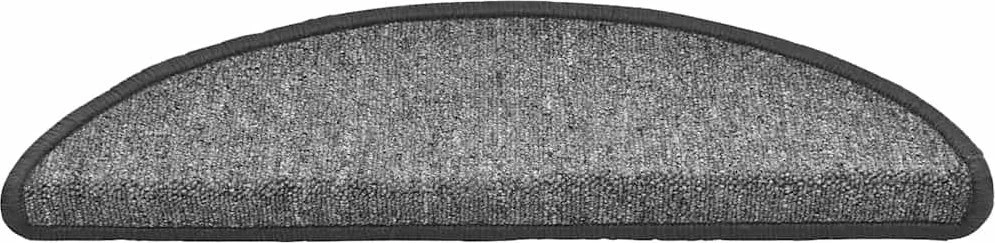 Laiptų kilimėliai, 30 vnt., 56x17x3 cm, tamsiai pilki, pusapvaliai
