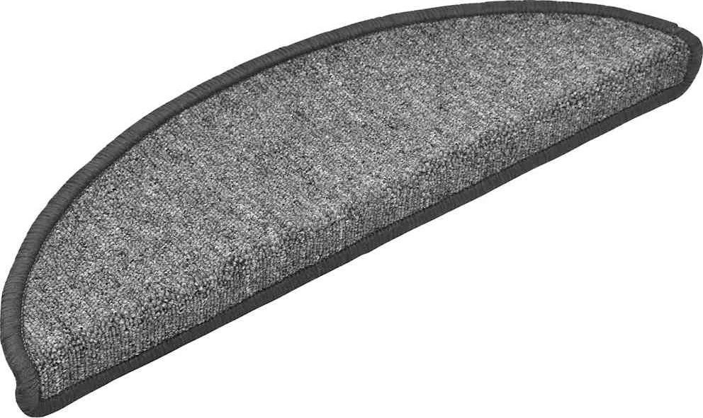 Laiptų kilimėliai, 30 vnt., 56x17x3 cm, tamsiai pilki, pusapvaliai