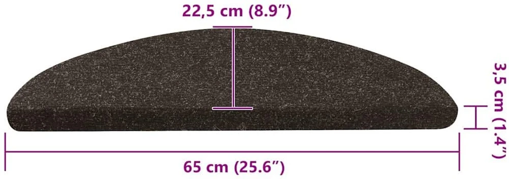 Lipnūs laiptų kilimėliai, 20vnt., antracito, 65x22,5x3,5cm