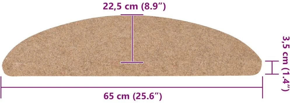 Lipnūs laiptų kilimėliai, 20vnt., smėlio, 65x22,5x3,5cm