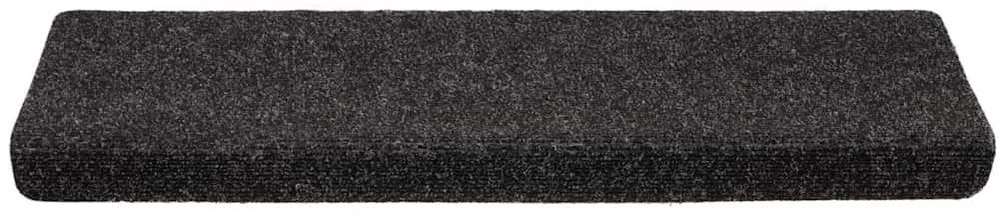Laiptų kilimėliai, lipnūs, 20 vnt., juodi, 65x21x4 cm, stačiakampiai kraštai
