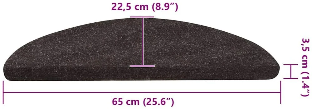 Lipnūs laiptų kilimėliai, 20vnt., juodi, 65x22,5x3,5cm