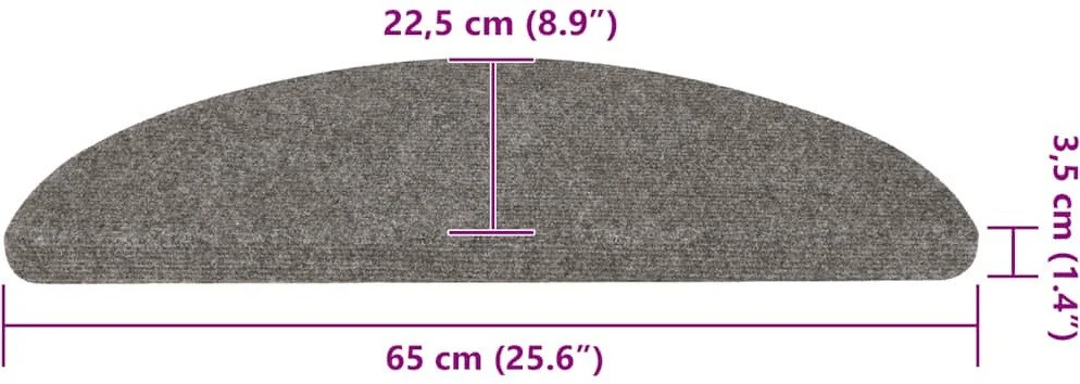 Lipnūs laiptų kilimėliai, 20vnt., pilki, 65x22,5x3,5cm