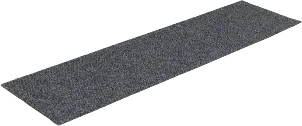 Laiptų kilimėliai, lipnūs, 30 vnt., 76x20 cm, šviesiai pilki, stačiakampiai