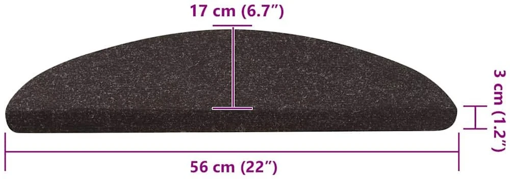 Lipnūs laiptų kilimėliai, 30 vnt., juodos spalvos, 56x17x3cm