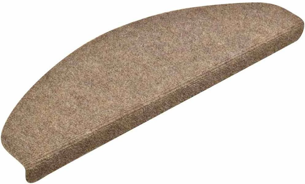 Laiptų kilimėliai, lipnūs, 30 vnt., 65x21x4 cm, smėlio spalvos, pusapvaliai, dideli