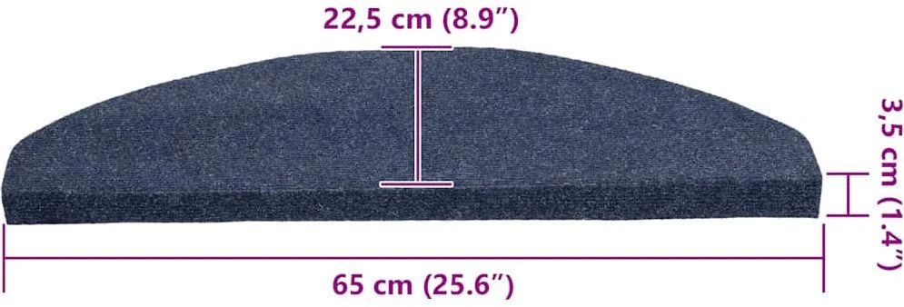 Lipnūs laiptų kilimėliai, 30vnt., mėlynas, 65x22,5x3,5cm