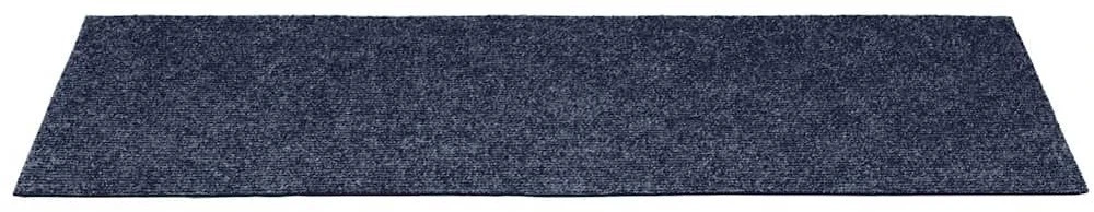 Laiptų kilimėliai, lipnūs, 30 vnt., 60x25 cm, pilkai mėlyni, stačiakampiai