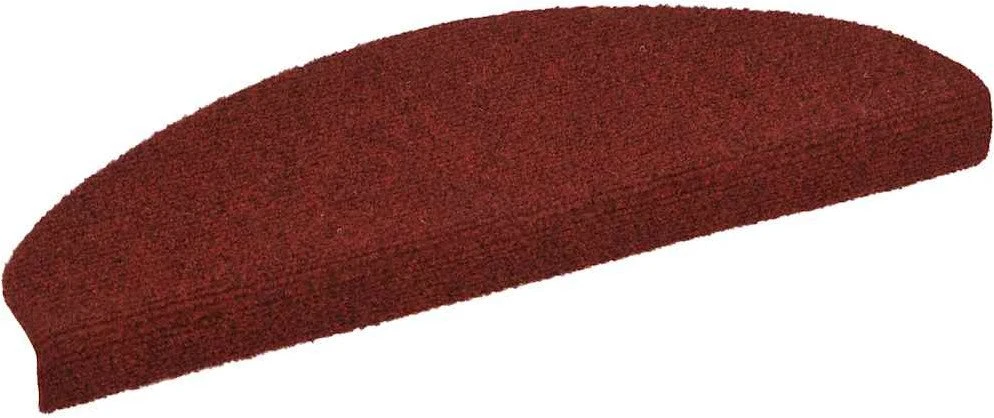 Laiptų kilimėliai, lipnūs, 30 vnt., 65x21x4 cm, bordo raudoni, pusapvaliai, dideli