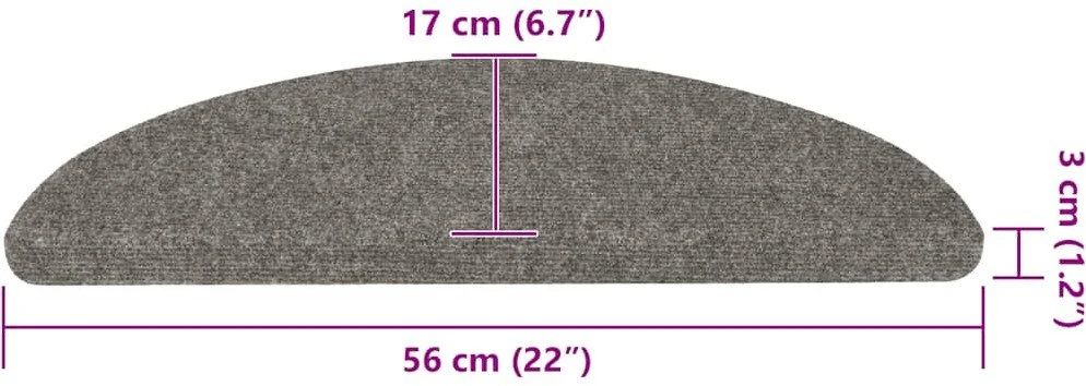 Lipnūs laiptų kilimėliai, 30vnt., pilki, 56x17x3cm