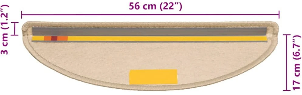 Lipnūs laiptų kilimėliai, 30vnt., tamsios smėlio, 56x17x3cm