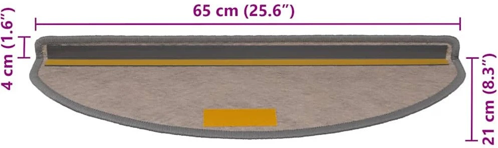 Laiptų kilimėliai Lipni Sisal-Look 30 vnt 65x21x4 cm Platina
