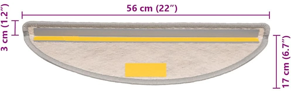 Laiptų kilimėliai Lipni Sisal-Look 30 vnt 56x17x3 cm Platina