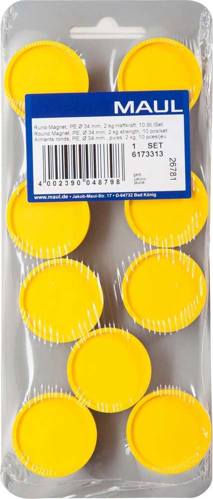 Maul MAUL Industriemagnet rund 29mm 10 Stück gelb