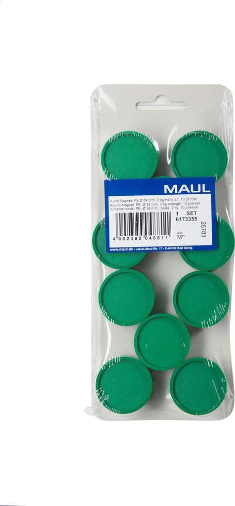 Maul MAUL Industriemagnet rund 29mm 10 Stück grün