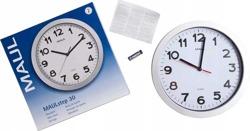 Maul MAUL Wanduhr Step baltas/sidabrinis Kunststoff 30cm inkl. Batterie