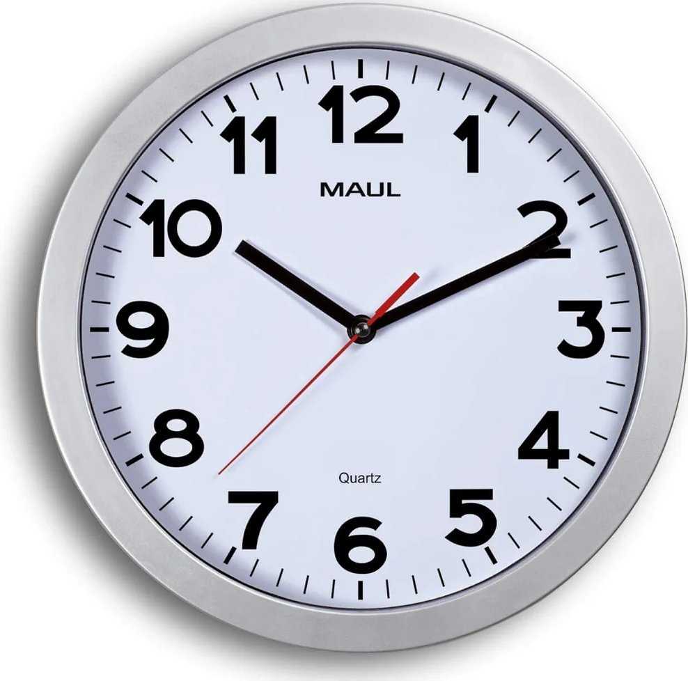 Maul MAUL Wanduhr Step baltas/sidabrinis Kunststoff 30cm inkl. Batterie