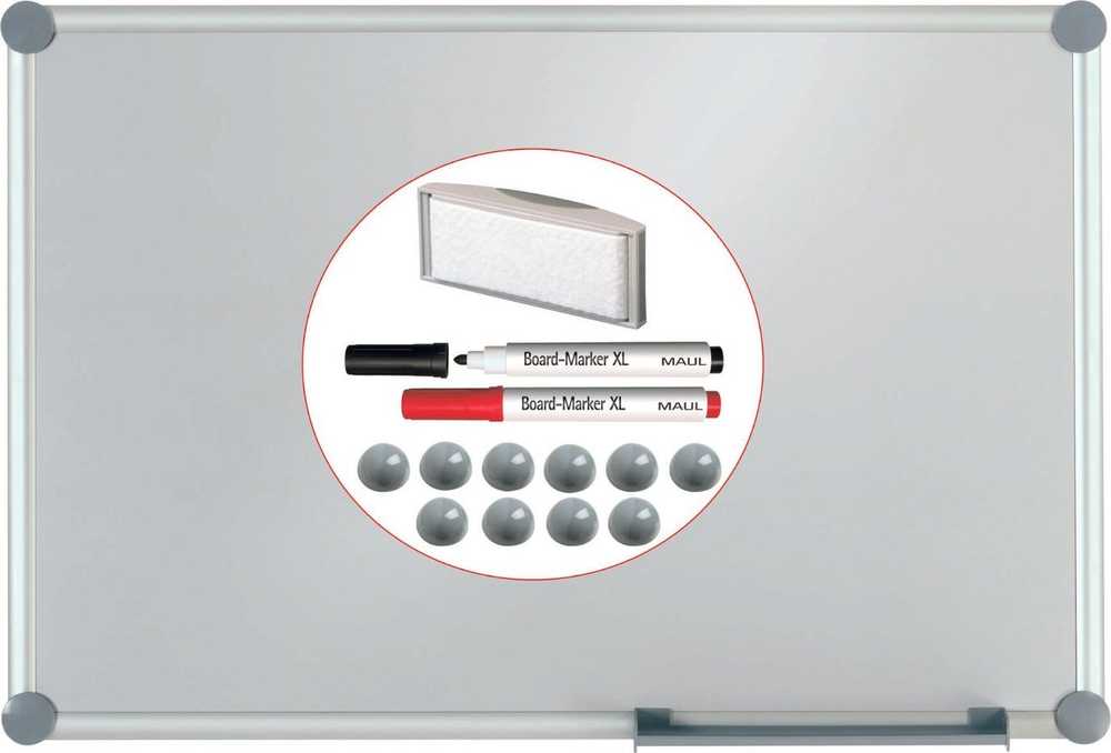 Maul Whiteboard MAULpro 60x90cm kompletny komplektas sidabrinė