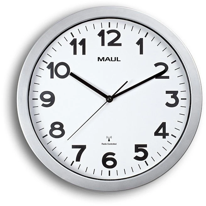 Maul Wall, Quartz clock, Circle, Sidabrinis, Baltas, Plastic, AA (9053595)