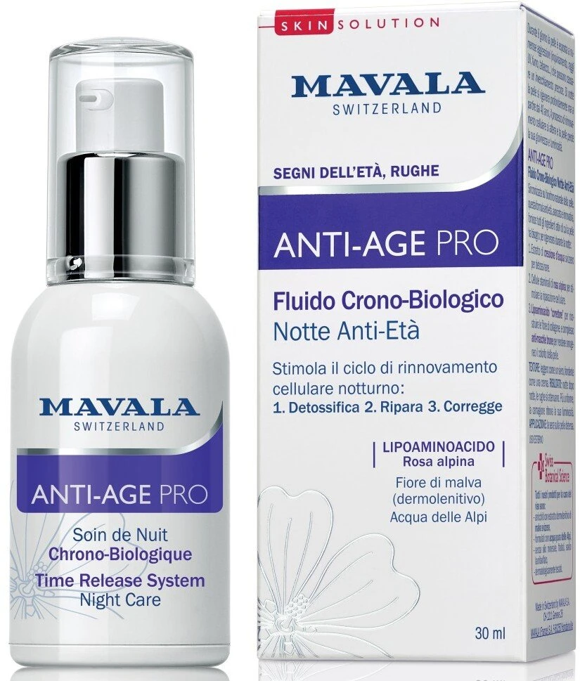 Mavala Anti-Age Pro Anti-Aging & Regenerating Night Kreminis For Face, 30 ml