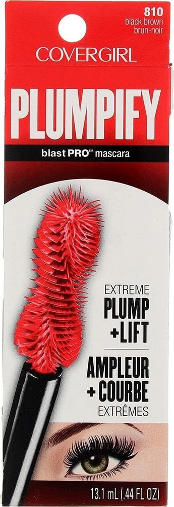 Covergirl, Plumpify, Lifting, Blakstienų tušas, Juodas Brown, 13.1 ml