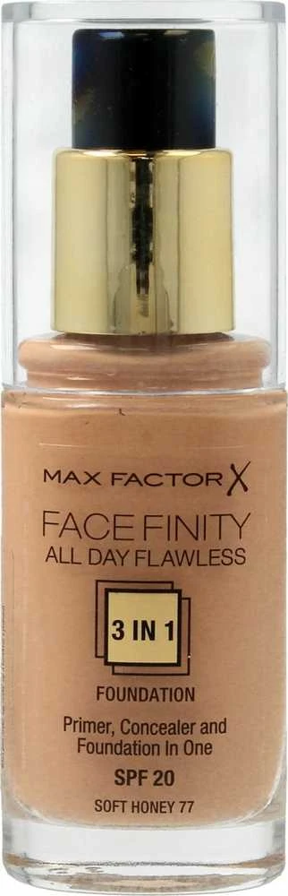 "Max Factor Facefinity 3in1" Maskuoklis ir makiažo pagrindas 77-Soft Honey" 30ml