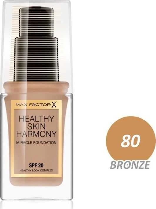 „Max Factor Healthy Skin Harmony“ skystas makiažo pagrindas, 80 bronzinė SPF 20, 30 ml
