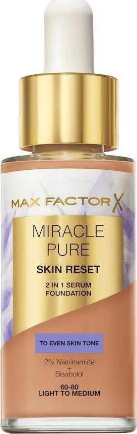Max Factor Miracle Pure Skin Reset 2in1 serumo makiažo pagrindas