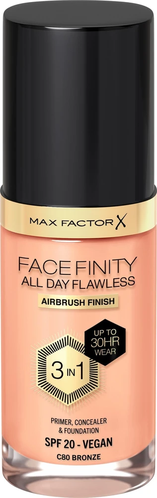 "Max Factor Facefinity 3in1 Primer, maskuoklis ir makiažo pagrindas 80-Bronze" 30ml