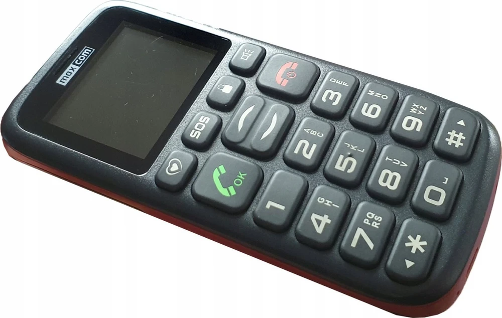 Mobilusis telefonas GSM MAXCOM MM 428 L juodos spalvos-raudonos spalvos